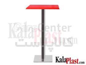 میز بار 2 نفره مربع صفحه PVC با پایه مربع چدنی استیل (60*60)