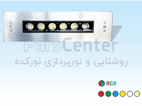 چراغ توکار استخری مستطیل استیل 6 - ۱۸ وات