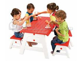 ست میز و نیمکت 4 نفره مدل 2896 - محصولات مهد کودک