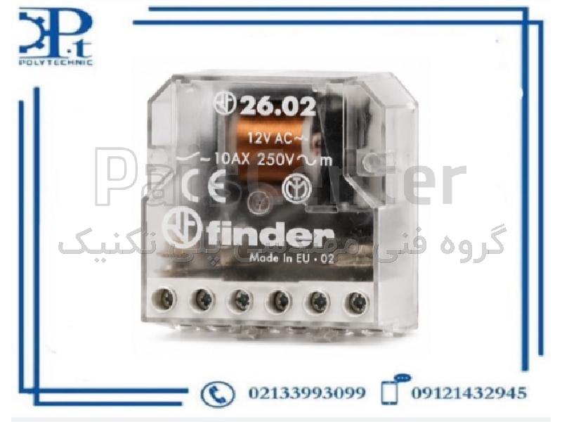 رله پله‌ای (Step Relay) فیندر مدل 26.02.8.230.0000 | 2 قطب  | 10 آمپر | 230V AC | کنتاکت AgNi | اورجینال ایتالیا