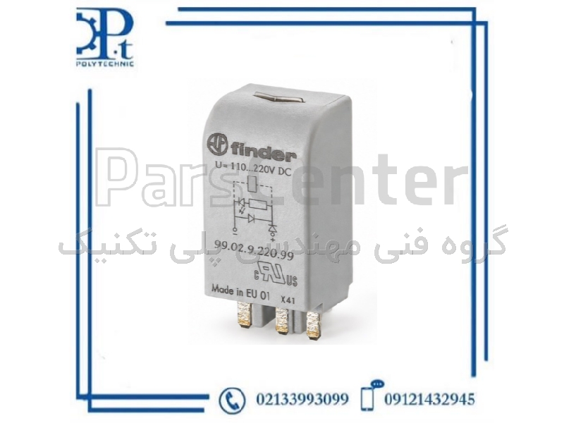 ماژول LED و دیود فیندر 9902922099 رنج 110 تا 220VDC | Finder 99.02.9.220.99
