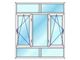 پنجره UPVC دوجداره دو حالته بازشو