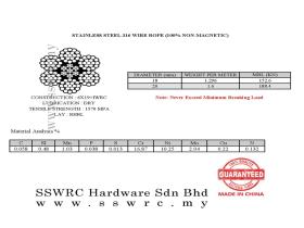 Stainless steel wire rope 6X19+IWRC