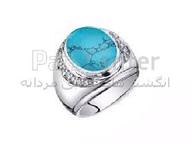 انگشتر فیروزه ای مردانه با رکاب های مختلف و اشکال گوناگون