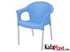 صندلی دسته دار ساده پلاستیکی با پایه آلومینیومی