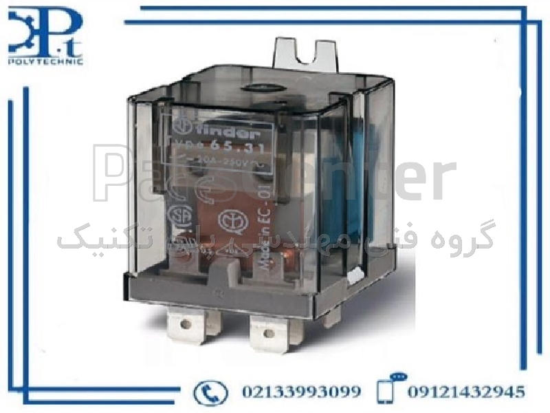 رله شیشه ای فیندر کد 653190240000 5 پایه تک کنتاکت 24 ولت DC