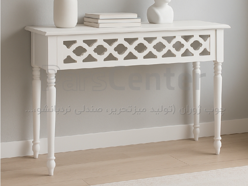 مینی کنسول میز چوبی مناسب برای منزل لابی،دفتر کار آناهید سفید