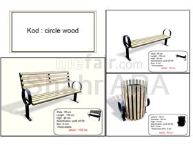Urban bench-circle wood
