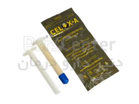 سرنگ حاوی پودر Celox-A برای توقف خونریزی‌ در زخم‌های عمیق