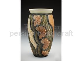 Patineh on pottery vase height 30 cm