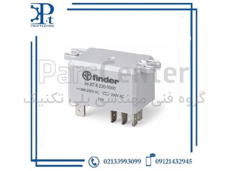 رله قدرت فیندر 668282300000 بوبین 230VAC دو کنتاکت 30 آمپر | Finder 66.82.8.230.0000