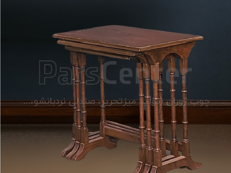میز عسلی سه تکه جلومبلی طرح ریشه رویه ضدآب و ضدخش رنگبندی