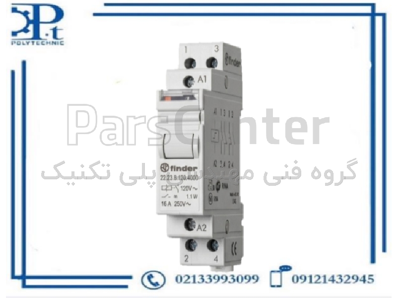 رله مدولار فیندر مدل 22.23.8.120.4000 | 2 قطب NO+NC | آمپر20 | 120V AC اورجینال ایتالیا