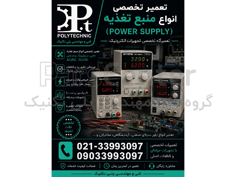 تعمیر تخصصی انواع منبع تغذیه و پاور ساپلای (power supply) صنعتی | SMPS، خطی، سوئیچینگ | کلیه برندها