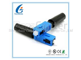 Quick Assembly Connector For Indoor Cable , Blue Optical Fiber Connectors SC / UPC