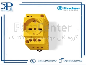 پریز تابلوئی ریلی چراغدار Finder ایتالیا مدل 7U0082300012 – رنگ زرد