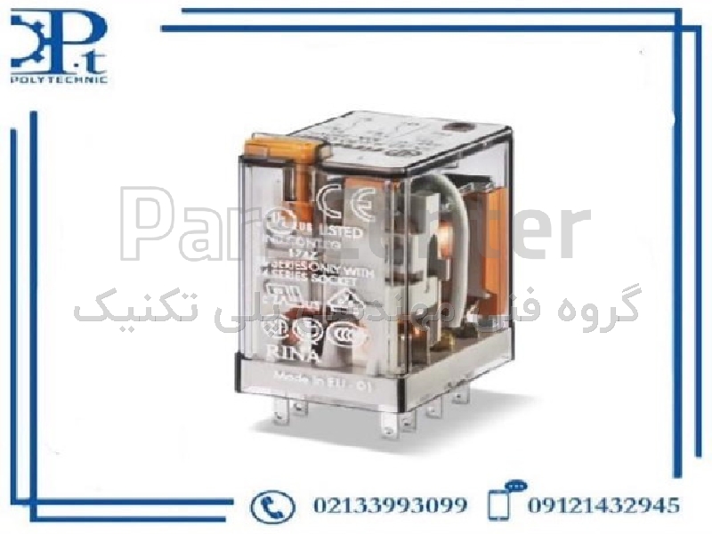 رله فیندر 553280240054 دو کنتاکت 24VAC 10A فیندر 8 پایه