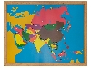 پازل آسیا با فریم - Puzzle Map with Frame: Asia - ابزار مونته سوری