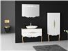 ست کابینت لوکس حمام و دستشویی مدل سفید- طلایی -دیزاین 2016