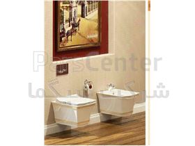 توالت فرنگی سفید طلایی  لاکچری وارداتی از ایتالیا دارای 10 سال گارانتی