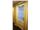 شیشه تزیینی و دکوراتیو فلزکوب طلایی آلمانی بر روی شیشه مات برای درب چوبی سفید وایت واش و شیشه خور اتاق خواب در پروژه بلوار شهرزاد ، خیابان یارمحمدی