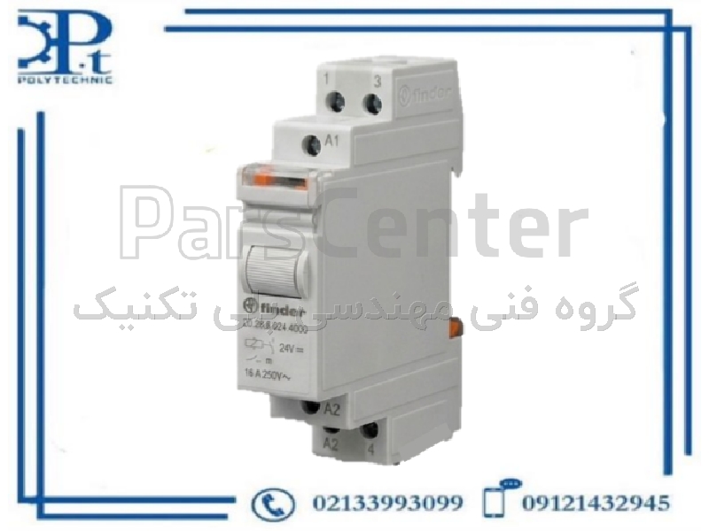 رله پله‌ای (Step Relay) فیندر مدل 20.28.9.024.4000 | 2 قطب | 16 آمپر | 24V DC | 4 اورجینال ایتالیا