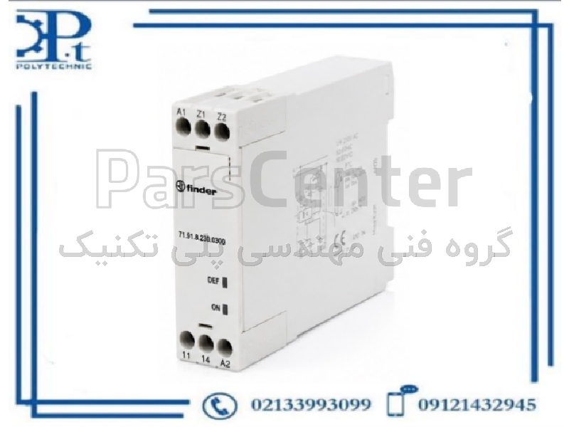 رله حفاظت ترموکوپل PTC فیندر مدل 71.91.8.230.0300 | تشخیص دما و خطای سیم‌پیچ موتور | 230V | ریل DIN | اورجینال ایتالیا