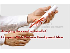 Accepting the award on behalf of Company-Wide Business Development Ideas