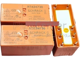 رله  SCHRACK RT24730 رله کتابی شراک ارتفاع کوتاه 230 ولت 8 آمپر 8 پایه
