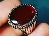 انگشتر عقیق مردانه سنگ کبود با پایه نقره ای و غیر سـاده