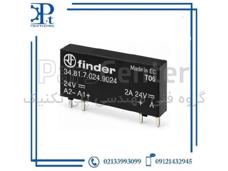 رله SSR فیندر 348170249024 ورودی 24VDC خروجی 6A 24VDC | Finder 34.81.7.024.9024