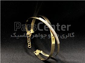دستبند النگویی طلا ترکیب نگین اتمی- کد:۱۲۹