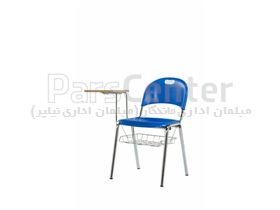 صندلی محصلی  پلاستیکی با پایه فلزی آب کرم و نیکل 2 تیکه باسبد