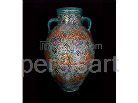 Old pottery pot with arabesque design