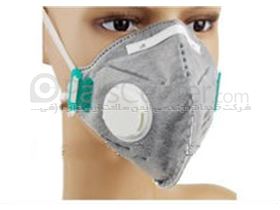 ماسک تنفسی ایمنی سوپاپ دار سفید و کربن فعال 3MAX FFP2