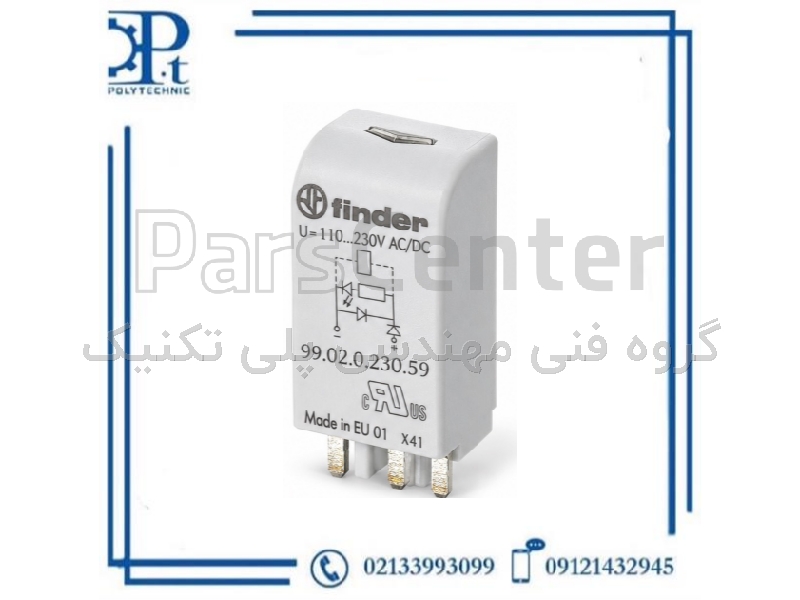 ماژول LED سبز مدل 9902023059 فیندر  110 تا 230 ولت AC/DC |99.02.0.230.59