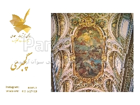 گچبری سقف ساده و شیک گچبری کلاسیک روی دیوار پذیرایی لوکس