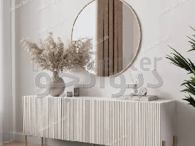 آینه کنسول مدرن پایه چوبی DC041
