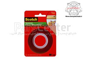 چسب نواری دوطرفه 3M Scotch Permanent CLEAR Mounting tape آمریکا