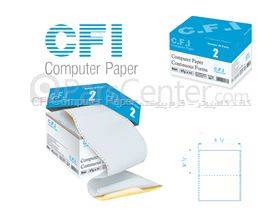 کاغذ کامپیوتر جدید 80 ستونی 2 نسخه کاربن لس 2L وسط پرفراژ CFI Computer Paper