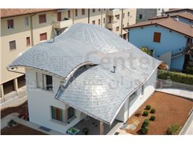 نمای  شینگل سنگریزه ای و اسفالتی در سقف و نمای شیبدار