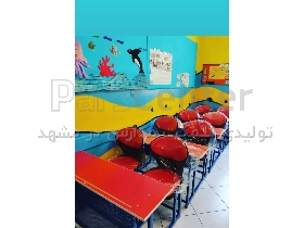 نیمکت مدرسه  ۲ نفره صدفی فایبرگلاس