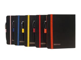 دفتر یادداشت اروپایی مدل مداد رنگی همراه با خودکار