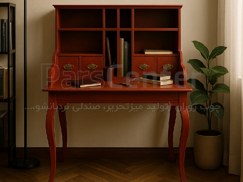 میز تحریر کتابخانه دار میز کار  مدل 120EN ماهگونی مناسب هر مکان