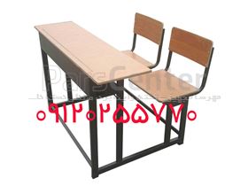میز و صندلی کف و پشت قوسدار دو نفره متصل به هم کد B-034