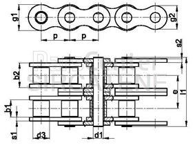 زنجیر غلتکی دو ردیفه سری B اروپایی   SIRCATENE Duplex Roller Chain DIN 8187 European