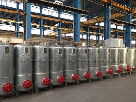 ساخت مخازن فلزی گالوانیزه ساخت منبع ذخیره آب منبع کوئل دار منبع دوجداره ساخت منبع سختیگیر فیلتر شنی