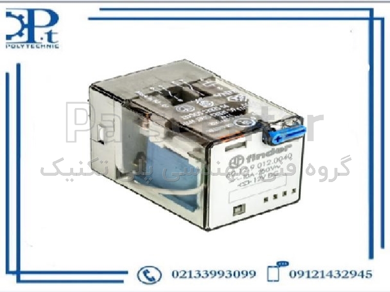 رله فیندر کد 601290120040 شیشه ای 8 پایه 2 کنتاکت 12 ولت DC