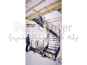 پله گرد دوبلکس دو محور ورق با نرده خطی