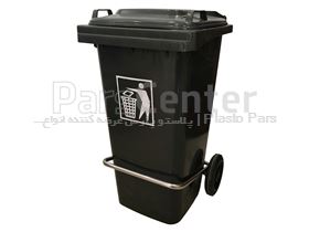 سطل زباله 120 لیتری چرخ‌دار و پدال‌دار کد 411211